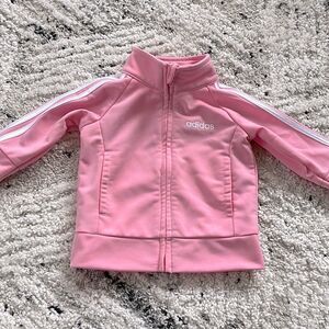 Adidas Pink & White track jacket size 3 months